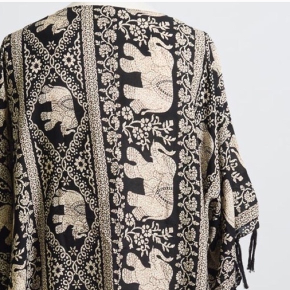 Last 1 New Boho Tassel Elephant Kimono Cardi - Picture 7 of 8
